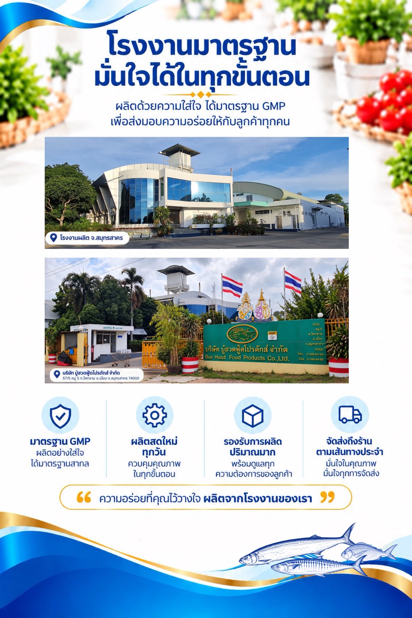 โรงงานมาตรฐาน มั่นใจได้ในทุกขั้นตอน